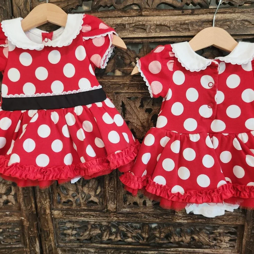 Twin Girl BUNDLE. Minnie Mouse Dresses/ Halloween Costumes, 6-9m - Picture 2 of 7